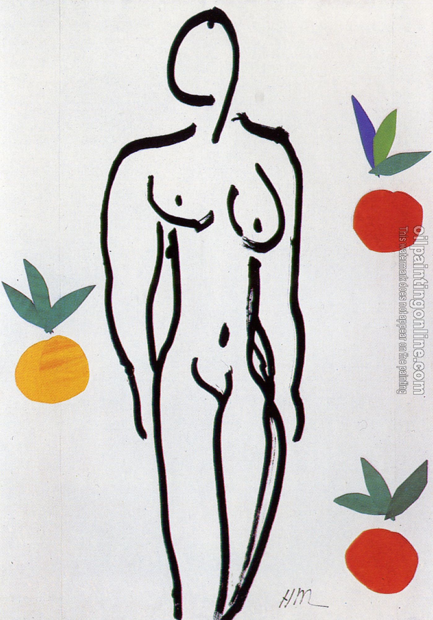 Matisse, Henri Emile Benoit - nude with oranges